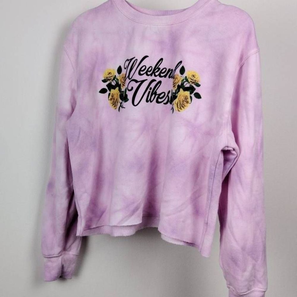 Weekend Vibes Cropped Tie Dye Sweatshirt
